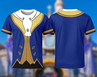 Disney Beauty and the Beast Prince Adam Cosplay Costume T-Shirt, Halloween Costume For Family Group, Belle Boyfriend Couple Matching Shirt