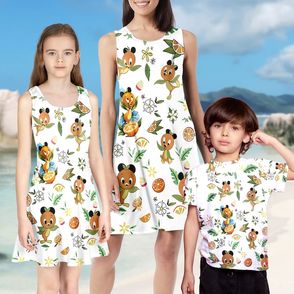 Cartoon Bird Dress, Bird Holiday Vacation 3D Kid Adult T-Shirt, Magic World Mom and Daughter Dress, Cartoon Bird All Over Print Shirt