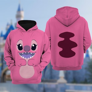 Angel 3D Adult T-shirt Hoodie, Lilo And Stitch Cosplay Costume Hoodie, Angel Lilo & Stitch Halloween Costume Shirt, Cartoon Movie Hoodie