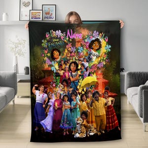 Personalized Cartoon Movie Blanket, Custom Name Blanket, Characters Blanket Chirstmas Gift, Cartoon Fleece Blanket, Cartoon Quilt