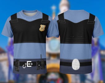 Zootopia Police Rabbit Halloween Costume 3D Shirt, Judy Hopps Policewoman Cosplay Custome For Halloween, Animated Shirt