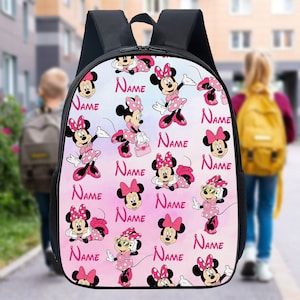 Sac à dos personnalisé souris aquarelle, sac à lunch en polaire Magic Kingdom, gourde souris, gobelet prénom enfant, cartable bébé dessin animé
