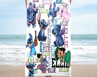Personalized Series Movie Beach Towel, Custom Name Towel, Characters Summer Vacation Gift, Cartoon Towel, Cartoon Movie Cruise Beach Towel