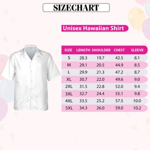 a shirt size chart for a hawaiian shirt