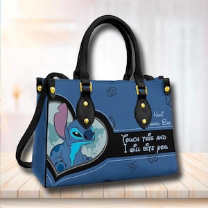 Blue Dog Leather Bag, Series Movie Bag, Cartoon Leather Crossbody Bag, Blue Dog Leather Handbag, Magic World Leather Shoulder Bag