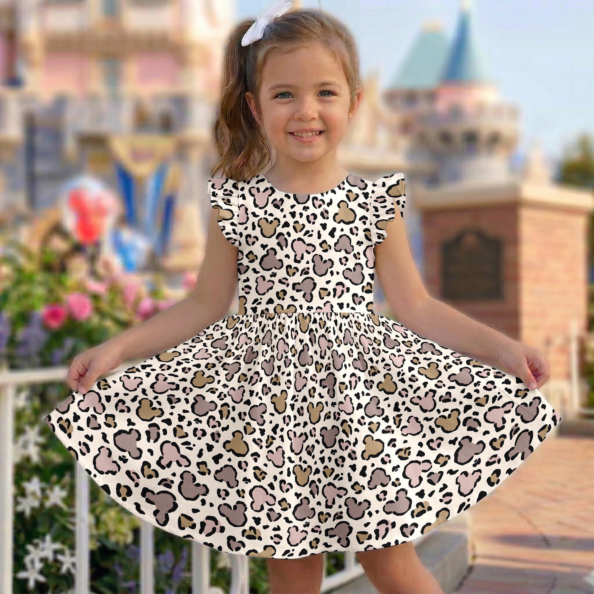 knee length dresses for ladies Multi Leopard Print 2 In 1 Double Frill Split Midi Dress  AX Paris