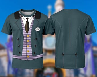 Camiseta 3D de mayordomo de la Mansión Embrujada para hombre, camiseta de disfraz de Halloween embrujado para grupo familiar, camiseta de película de terror, cosplay de terror de Halloween