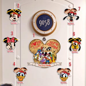 Personalized Disney Cruise Door Magnets - Mickey & Friends, Stateroom Door Decorations, Disney Family Cruise Vacation, Gifts for Cruise