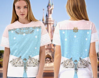 Cinderella Inspired Costume T-Shirt, Princess Cinderella Cosplay Costume Shirt, Cinderella Suit Cosplay Tee, Halloween All Over Print Tee