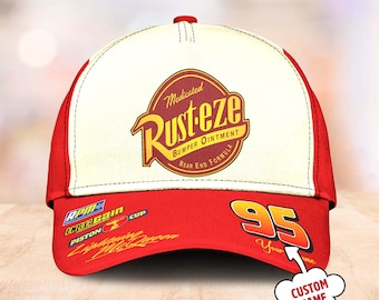 McQueen Snapback Trucker Classic Cap, 95 Hat Castle Clothing, Cartoon Retro Movie Film Costume Cap Mens Womens, Mouse Ears On The Road Car