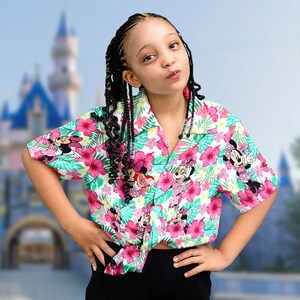Minnie Mouse Floral Pink Girl Hawaiian Shirt, Minnie Mouse 3D All Over Printed Shirt, Minnie Mouse Button Up, Summer Vacation Tee image 2
