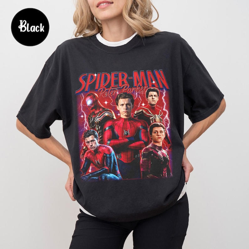 Comfort Color® Peter ParkerSpider Hero Movie Vintage Bootleg 90s Shirt, A Brand New Day Tee, MCU Marvel Superhero Tee, Disneyworld Trip bild 1