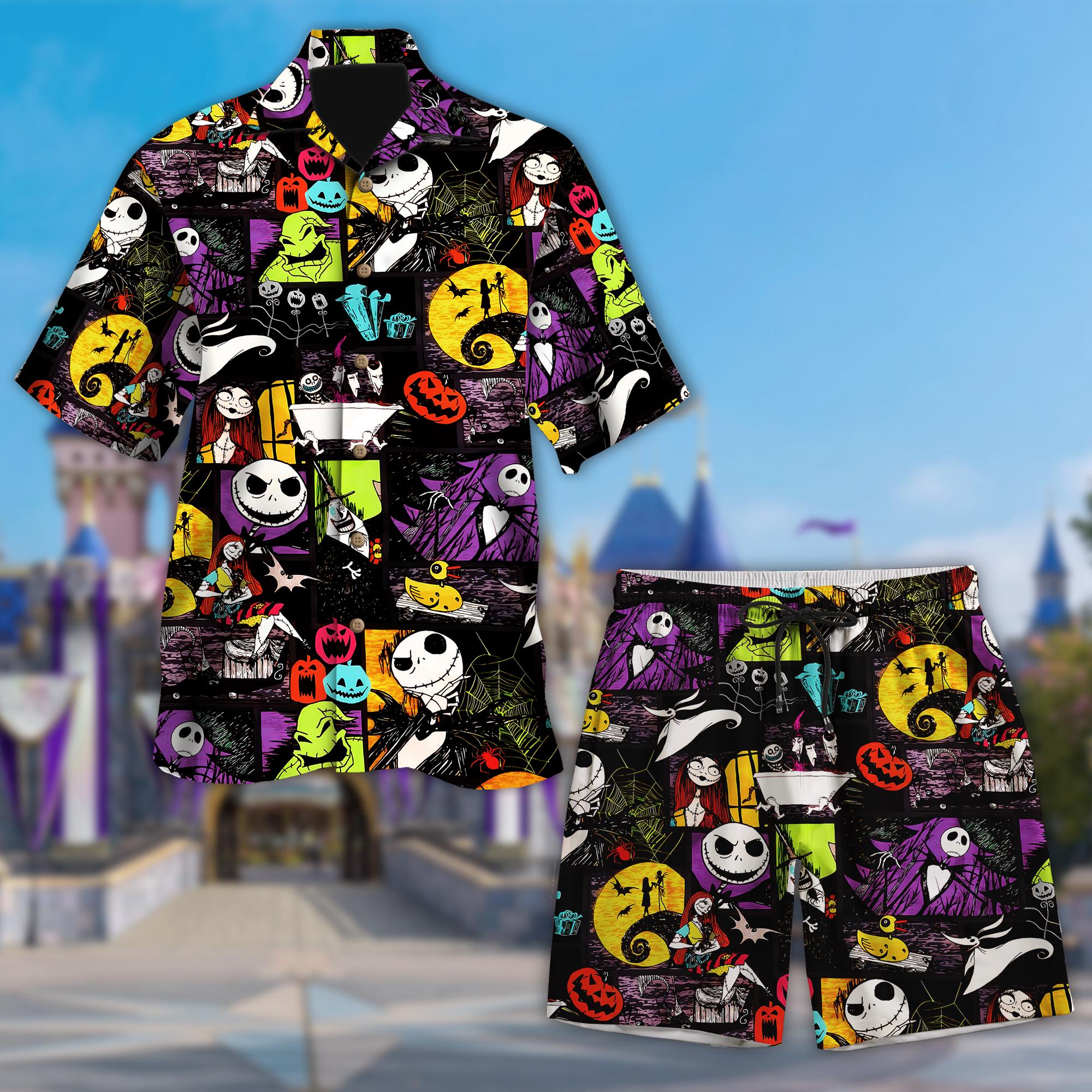 T-shirt Nightmare Before Christmas – Jeune Taille Large – Oogie Boogie Jack Sally