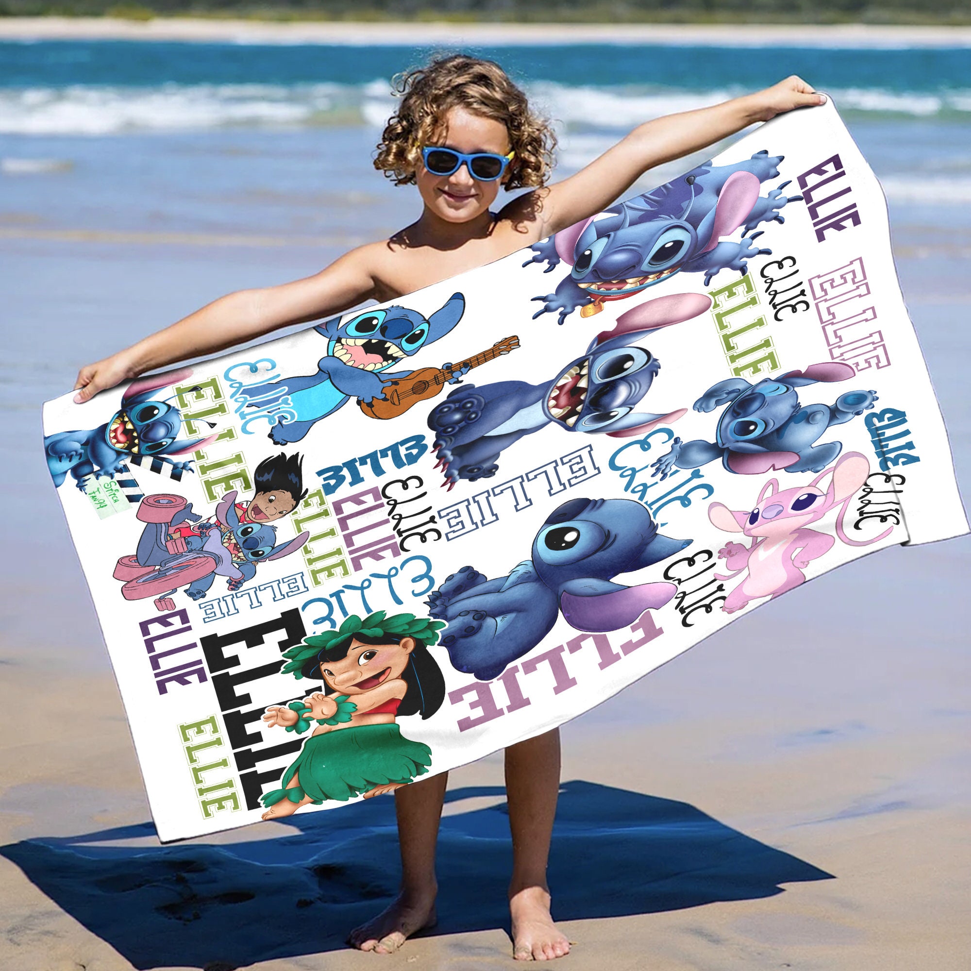 Personalized Series Movie Beach Towel, Custom Name Towel, Characters Summer Vacation Gift