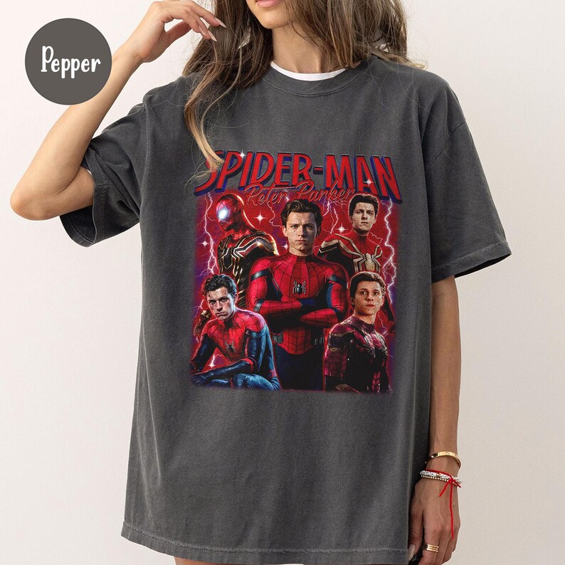 Comfort Color® Peter ParkerSpider Hero Movie Vintage Bootleg 90s Shirt, A Brand New Day Tee, MCU Marvel Superhero Tee, Disneyworld Trip bild 4