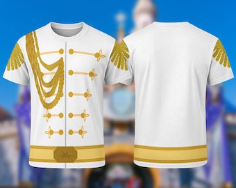 Disney Prince Charming Costume 3D Shirt, Cinderella Princess Halloween Costume For Family Matching Team Group T-shirt, Magic Kingdom Shirt
