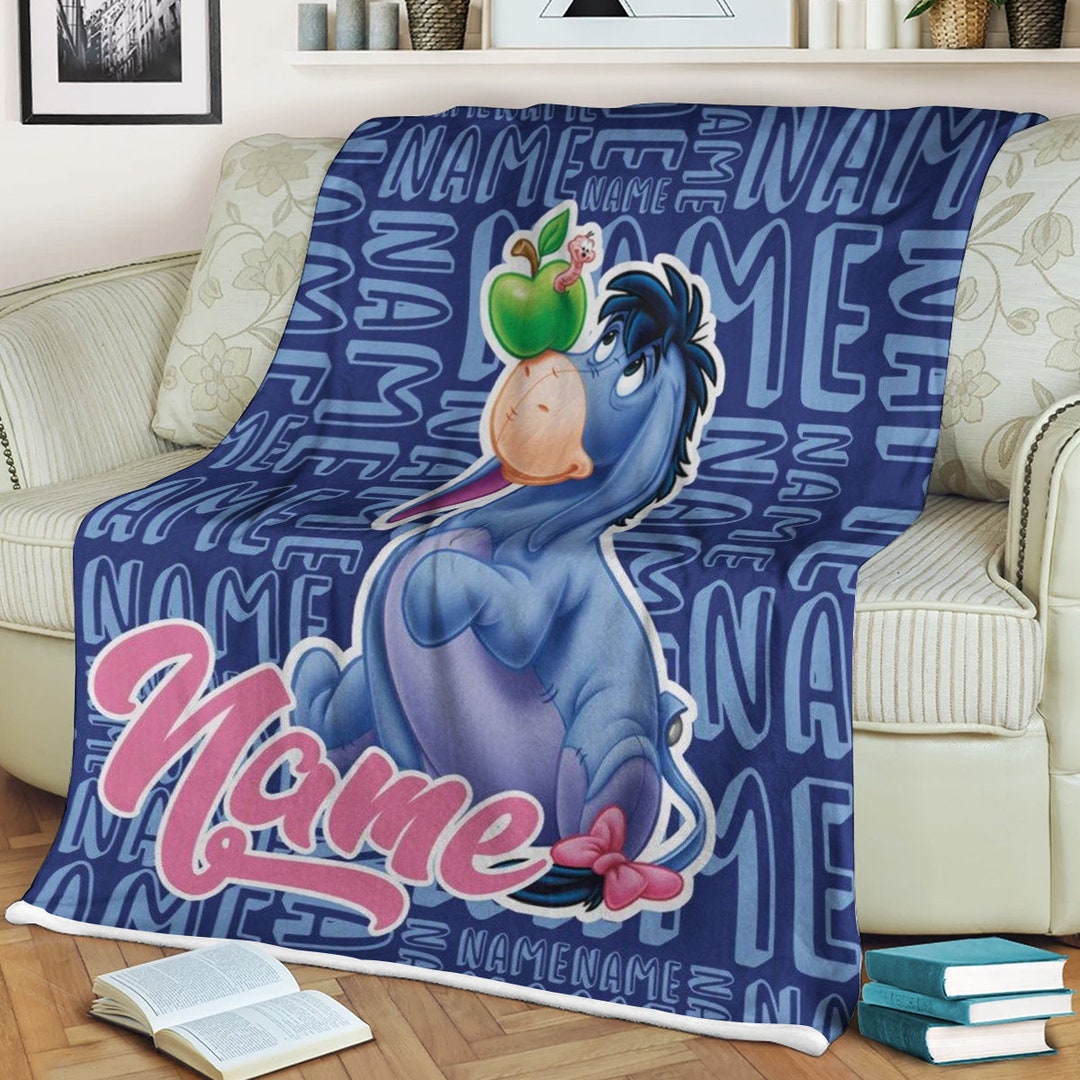 Personalized Bear Movie Blanket, Magic World Blanket, Cute Donkey