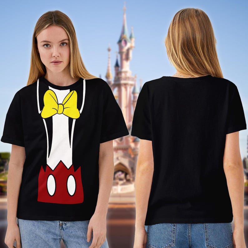 Mickey Mouse Costume T-Shirt, Mickey Mouse Cosplay Costume Tee, Mouse Character All Over Print Shirt, Halloween 3D T-Shirt, Costume 3D Tee afbeelding 2