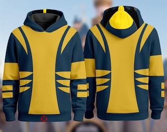Wolverine Inspired Cosplay Costume 3D Sweatshirt, Wolverine Halloween Costume Hoodie, 3D Halloween Cosplay Costume, All Over Print Hoodie