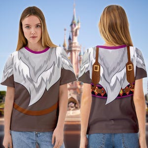 Sven Frozen Reindeer Costume T-Shirt, Sven Reindeer 3D Shirt, Frozen Magic Kingdom Character Halloween Cosplay Party Christmas Gift image 3