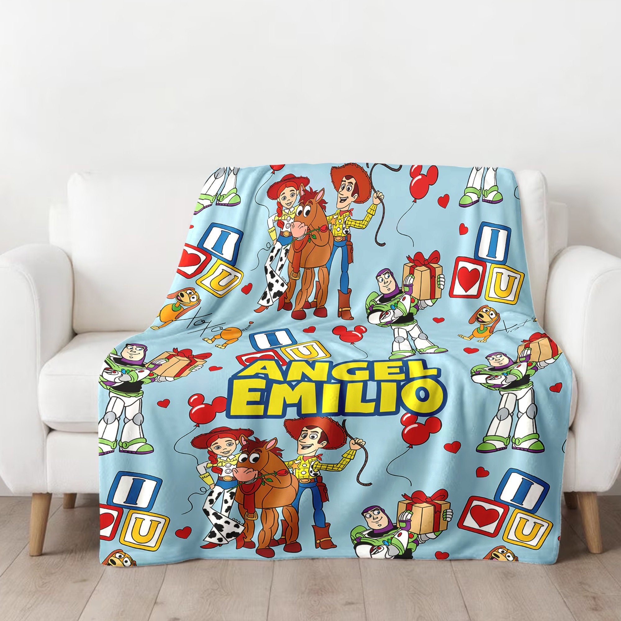 Personalized Toy Movie Blanket, Characters Blanket, Magic World Blanket Christmas Gift