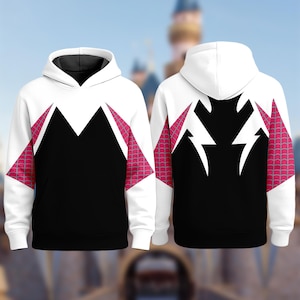 Sudadera con capucha 3D para disfraz de Spider Girl, disfraz de Gwen Stacy para Halloween, disfraz de cosplay 3D para Halloween, sudadera con capucha con estampado completo imagen 1