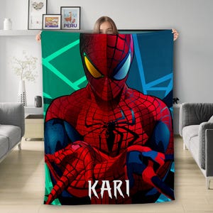 Spiderman Superhero Character Blanket, Spiderman Hero Fleece Blanket, Hero Theme Quilt, Superhero Spider Movie Blanket, Gift For Kids