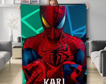 Spiderman Superhero Character Blanket, Spiderman Hero Fleece Blanket, Hero Theme Quilt, Superhero Spider Movie Blanket, Gift For Kids