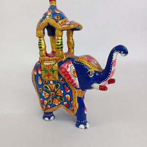 Handmade Elephant Statue, Meenakari Painting On Elephant, Home Decor Gifts, Elephant Birthday Gift For Room, Handicraft Decor
