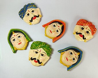 Ceramic Handmade Fridge Magnets, Indian Fridge Magnets, fridge magnets for gifting, fridge decor, kitchen fridge magnets