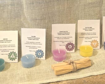 Set di candele Chakra fatte a mano, perfette per meditazione, yoga e rituali spirituali.