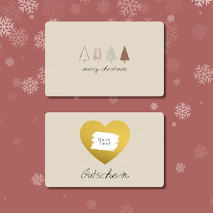 Vale de Navidad personalizado para rascar / tarjeta de plástico en formato tarjeta de crédito para diseñar tú mismo con un campo para rascar