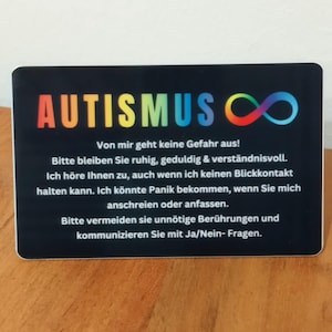Autism Emergency Card / Emergency ID - Personalizable plastic card in credit card format - Information and contacts for emergencies image 6