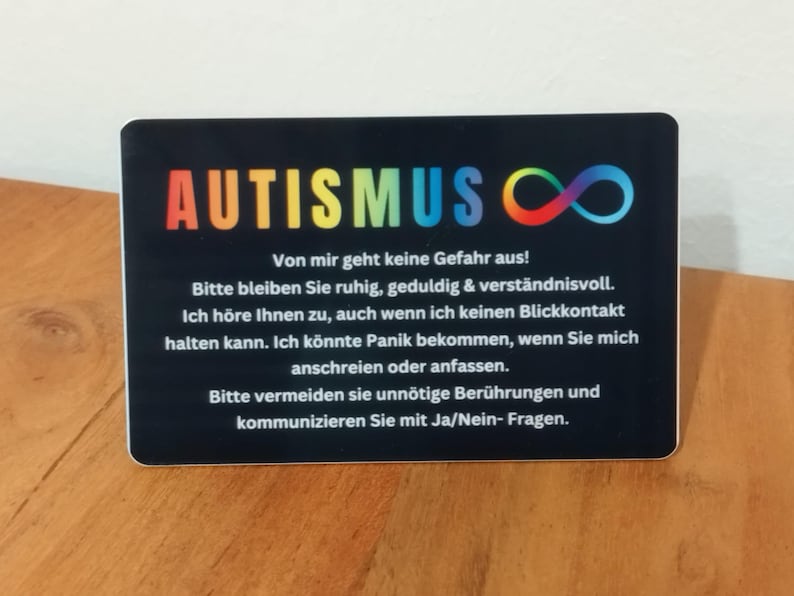 Autism Emergency Card / Emergency ID - Personalizable plastic card in credit card format - Information and contacts for emergencies image 6