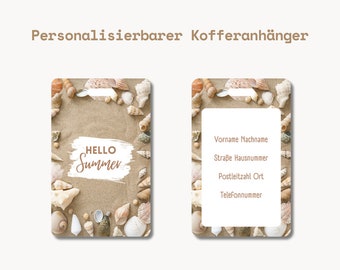 Personalisierbarer Kofferanhänger für den Urlaub, Personalisierter Gepäckanhänger für die Reise als personalisiertes Geschenk zu Weihnachten