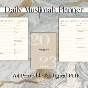 Digital Islamic Daily Muslimah Planner| Islamic Planner Printable | Islamic Daily Journal | Salah Tracker | Minimalist Daily Planner