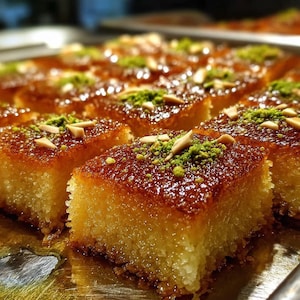 Receta fácil de Basbousa en PDF / Receta de pastel de sémola de Oriente Medio imagen 2