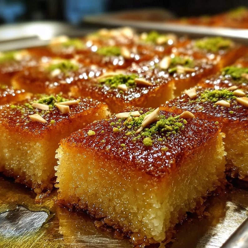 Receta fácil de Basbousa en PDF / Receta de pastel de sémola de Oriente Medio imagen 2