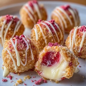 Recept på jordgubbscheesecake-crunchbitar | Enkel juldessert utan bakning | Ladda ner PDF direkt