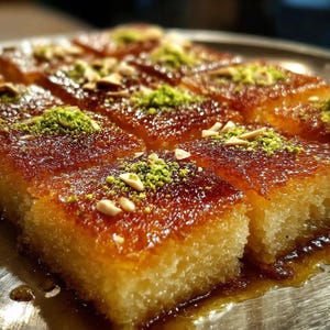 Receta fácil de Basbousa en PDF / Receta de pastel de sémola de Oriente Medio imagen 4