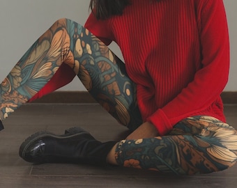 Pantalon de yoga fleur de lotus - Leggings floraux extensibles parfaits pour le yoga, le pilates et la course à pied - Collants d'entraînement confortables pour femmes, cadeau pour elle