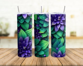 3D Tumbler Wrap, Wunderschönes 3D Gänseblümchen-Design für einen auffälligen Look. Passt sowohl für gerade als auch für konische Becher. Sofortiger digitaler Download PNG.