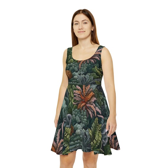 Elegant Floral Skater Dress for Special Occasions, Perfect for Prom or Wedding, Evening Dress, Feminine Floral Detail, Flattering Silhouette