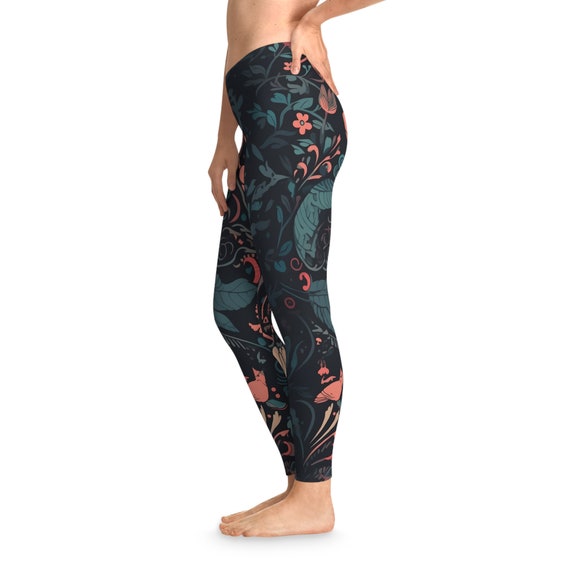 Garden Goddess Leggings, Stylish Yoga & Running Leggings for Women,  Breathable Floral Pants for Spring, Summer Workouts, Ideal Gift for Her 