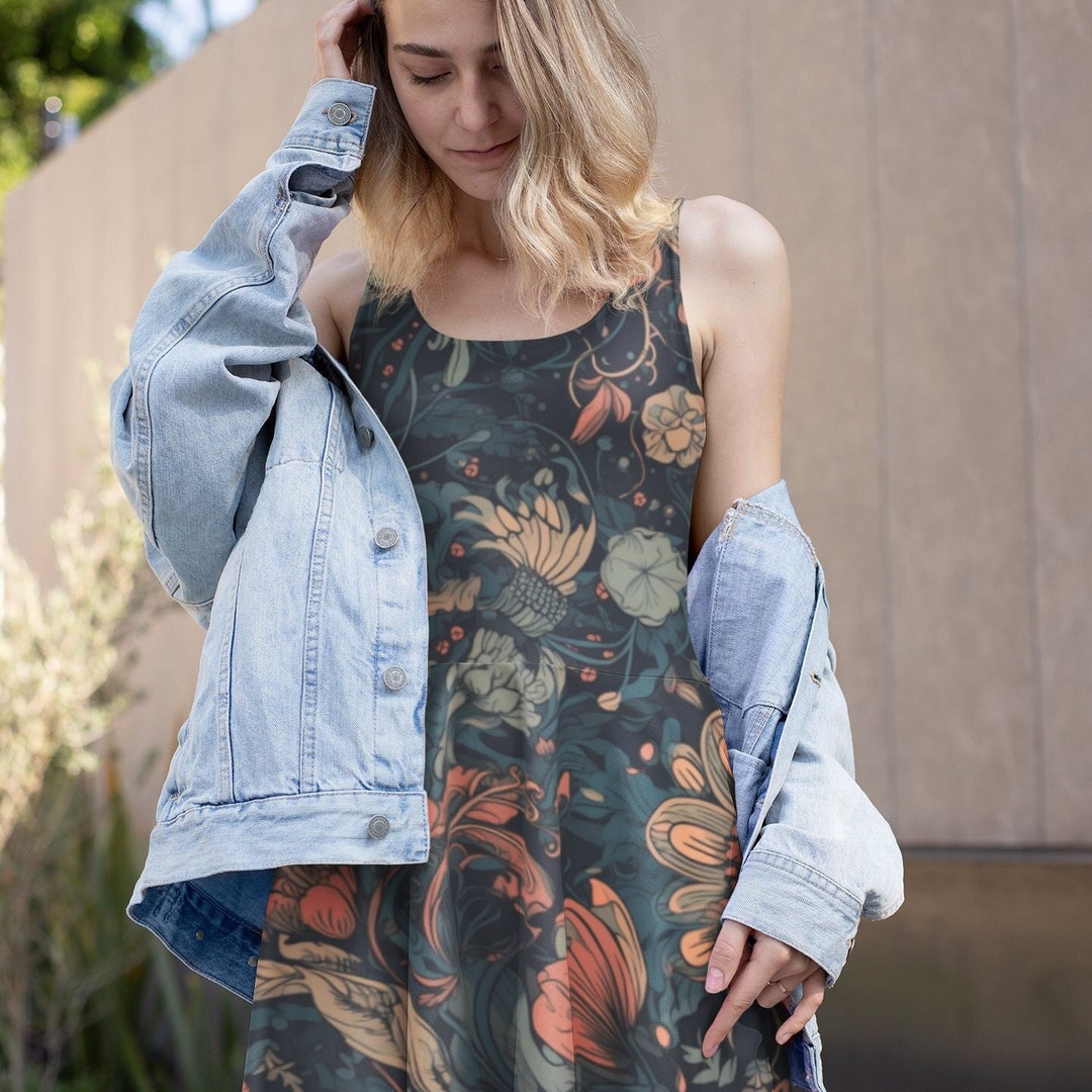 90s Grunge Mini Dress Edgy Twist on Floral Prints With a Modern and