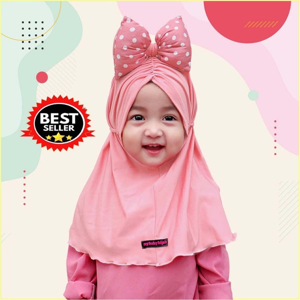 Newborn Baby Girl Hijab Headband Ribbon 0 Month-3 Years, Children Hijab, Muslim T Shirt, Baby Girl shirt, Baby Gift, Baby New Born Gift FD19