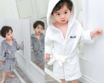 Custom Baby Bathrobe, Embroidery Toddler Bath robe, Name Toddler bathrobe terry robe, Personalized Baby Shower Baby Bath Robe kid bathrobe