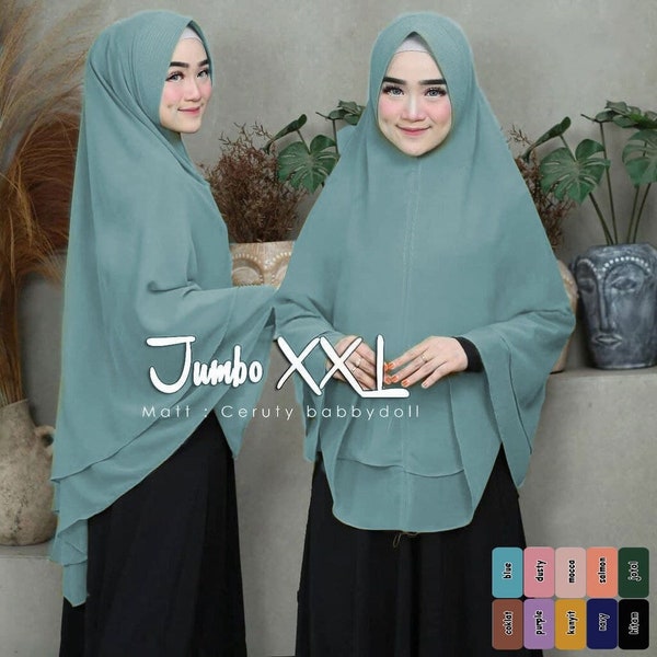 Khimar Bergo Jumbo Syari Ceruty BabyDoll, Niqab for Women Muslim, Face Covering, Islamic Veil, Modest Hijab, Religious Apparel, Muslim Gift