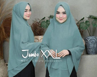 Babydoll Jumbo Syari Ceruty Khimar Bergo, Niqab pour femme musulmane, Couvre-visage, Voile islamique, Hijab modeste, Vêtements religieux, Cadeau musulman