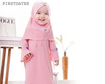 Kanaya Abaya for Kids 0-2 year, Funny Baby girl shirt, Baby Gift, Baby New Born Gift, Moslem Clothing FD08